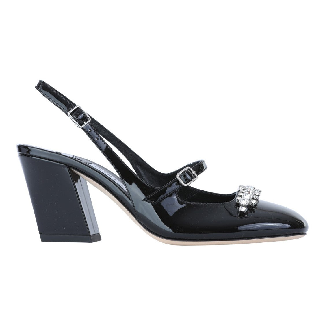 Jimmy Choo Pointed Toe Patent Leather Slingback Pumps