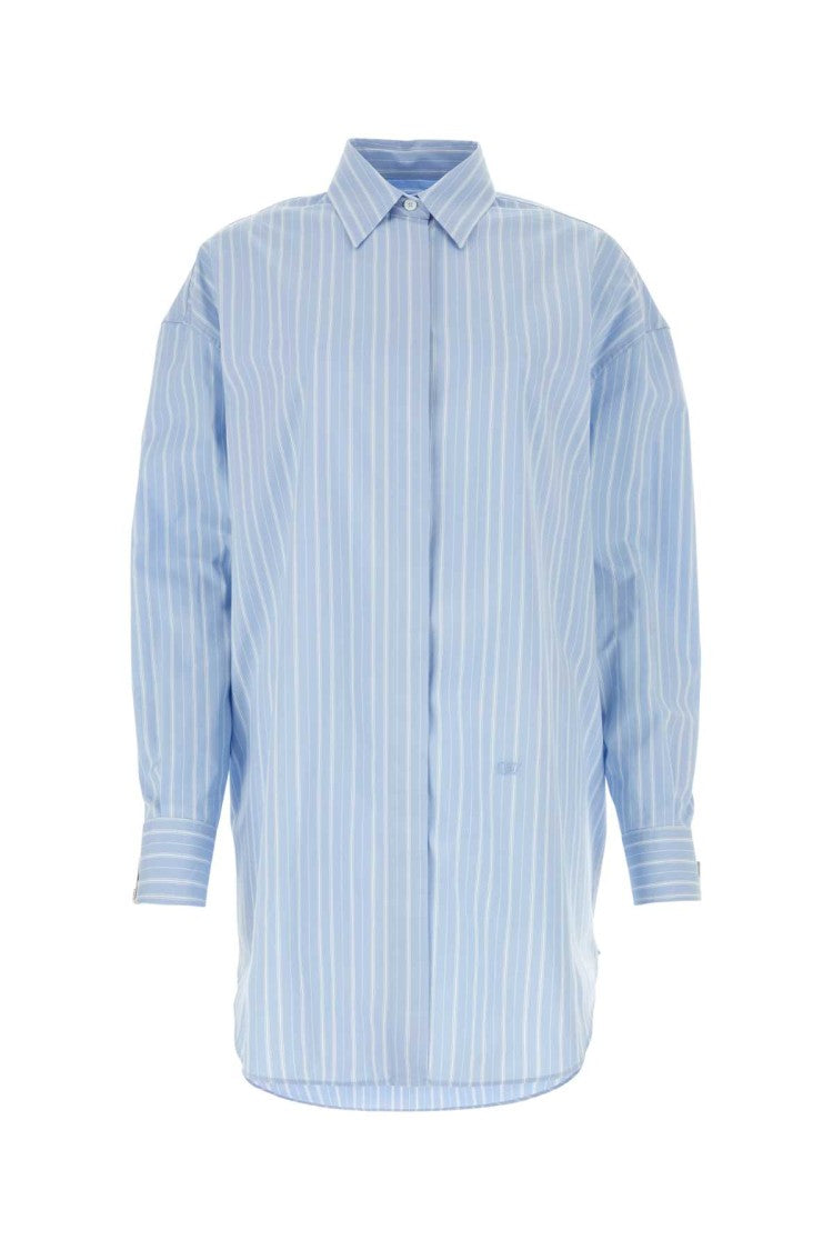 Off-White Embroidered Poplin Shirt Dress