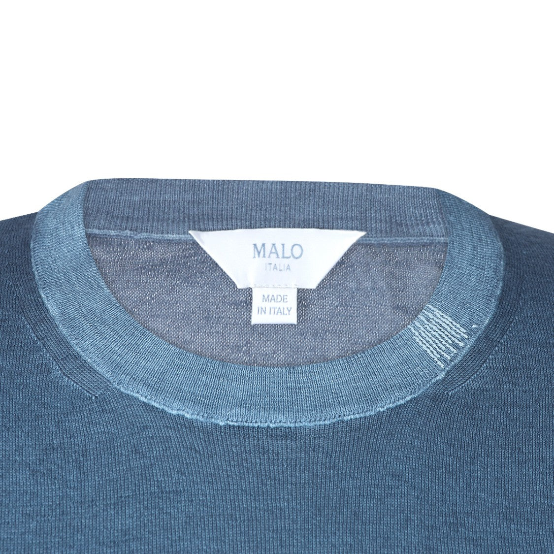 Malo Light Blue Cashmere Sweater With Ribbed Hems And Regular Fit