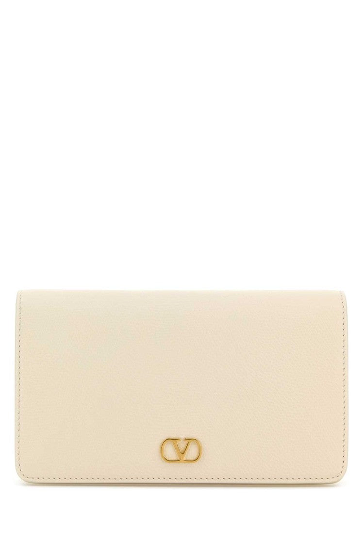 Valentino Garavani Ivory Leather Vlogo Signature Clutch