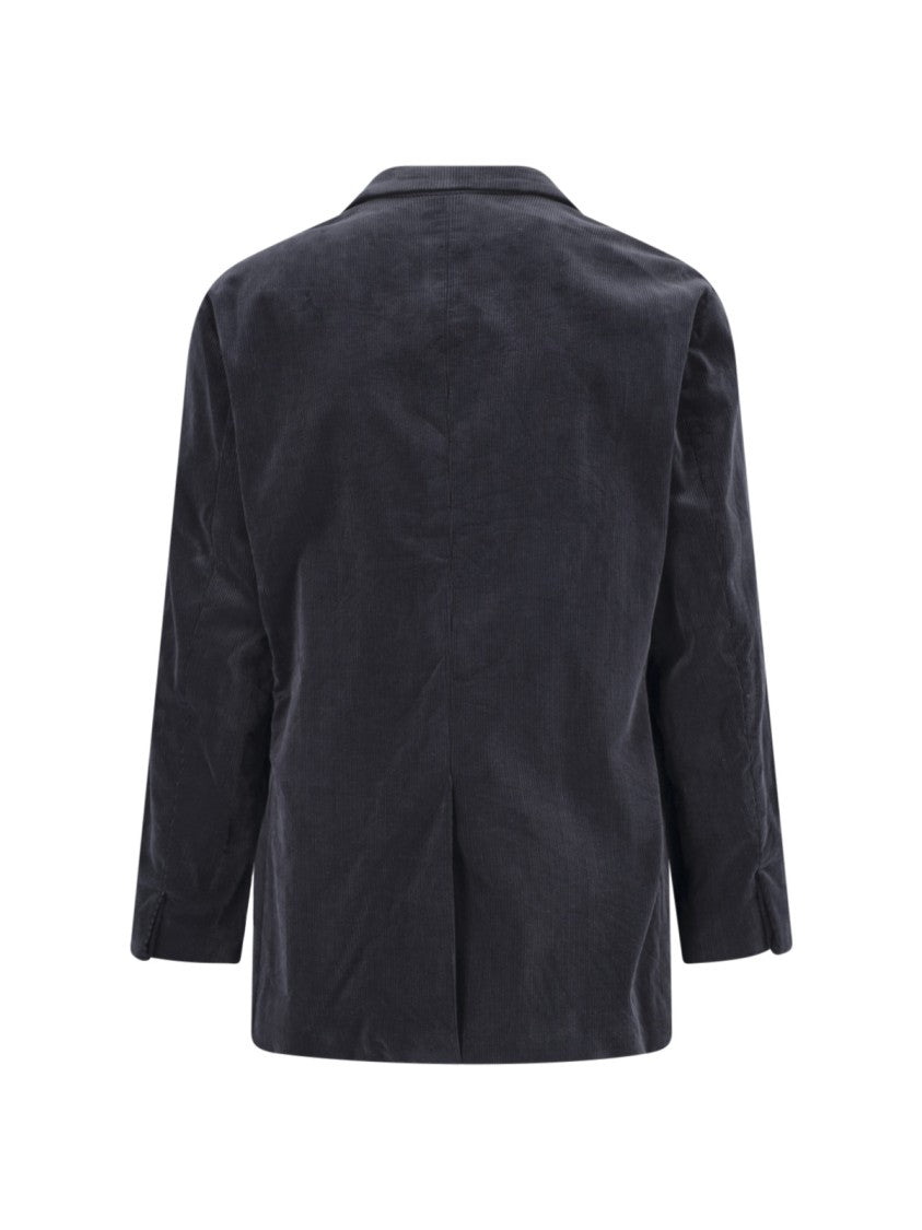Kaptain Sunshine Black Single-Breasted Notch Lapel Corduroy Blazer
