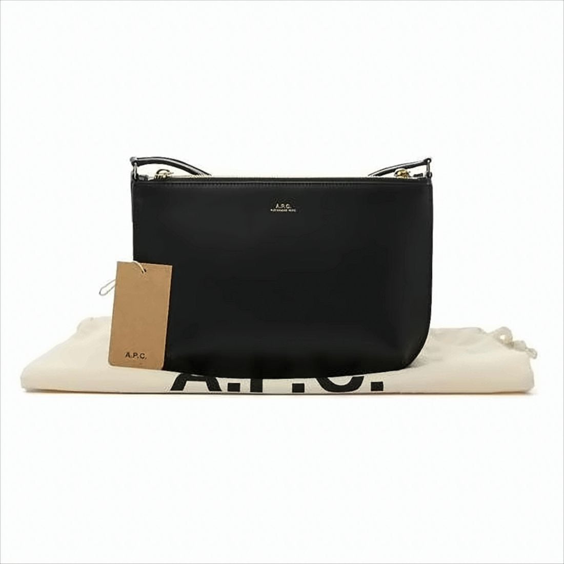 A.P.C. Smooth Leather Double Pouch Crossbody Bag