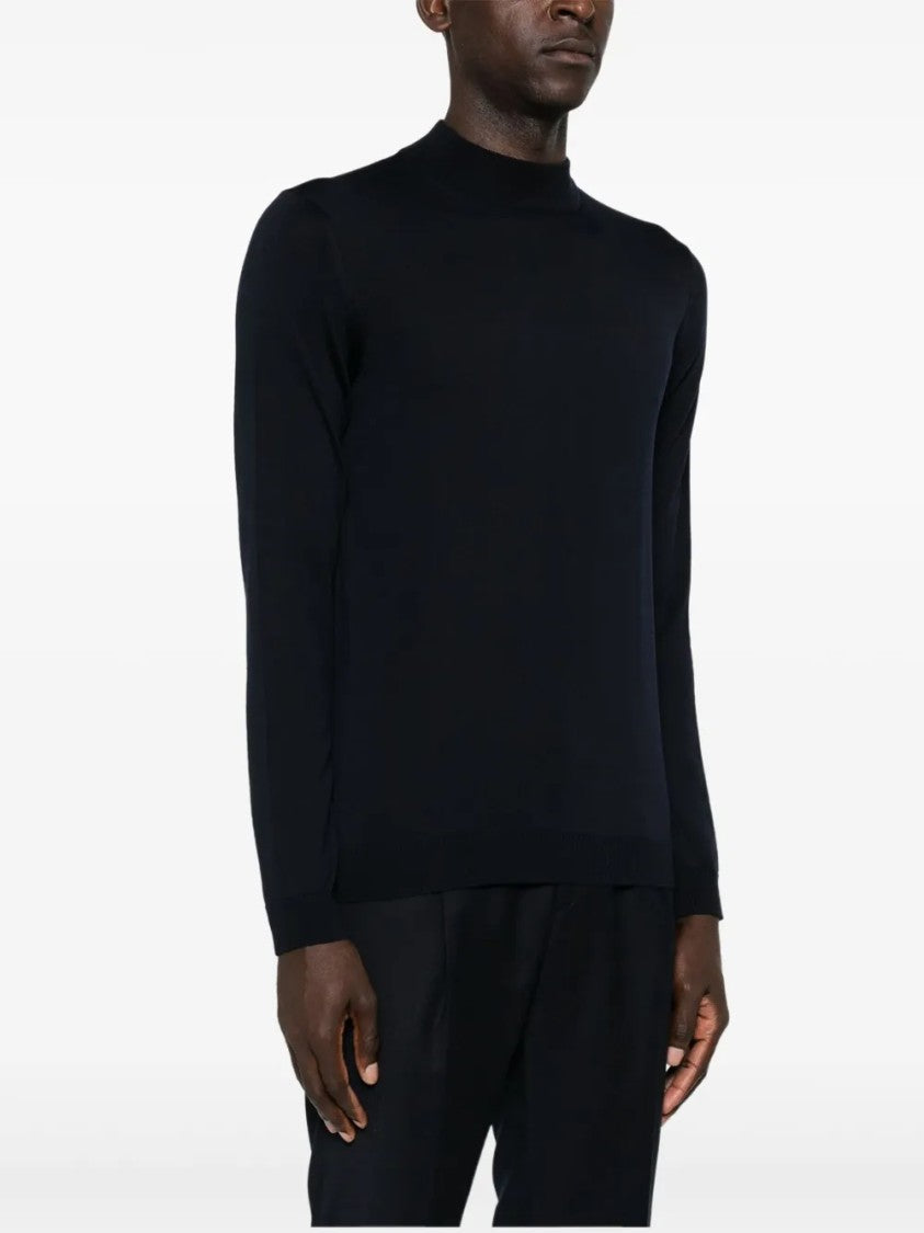 Roberto Collina Merino Wool Knit Pullover With High Neckline
