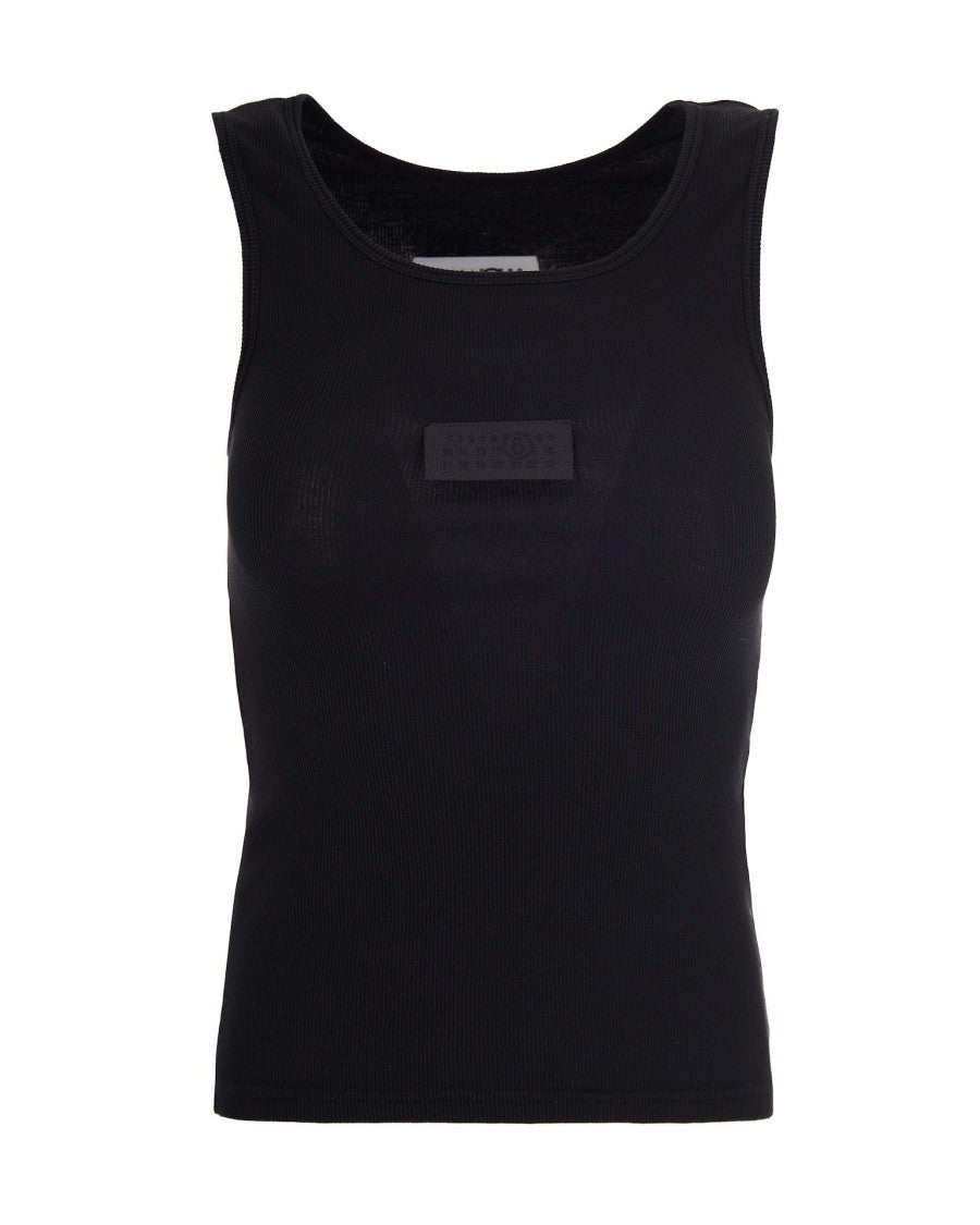Mm6 By Maison Margiela Fitted Ribbed Jersey Tank Top