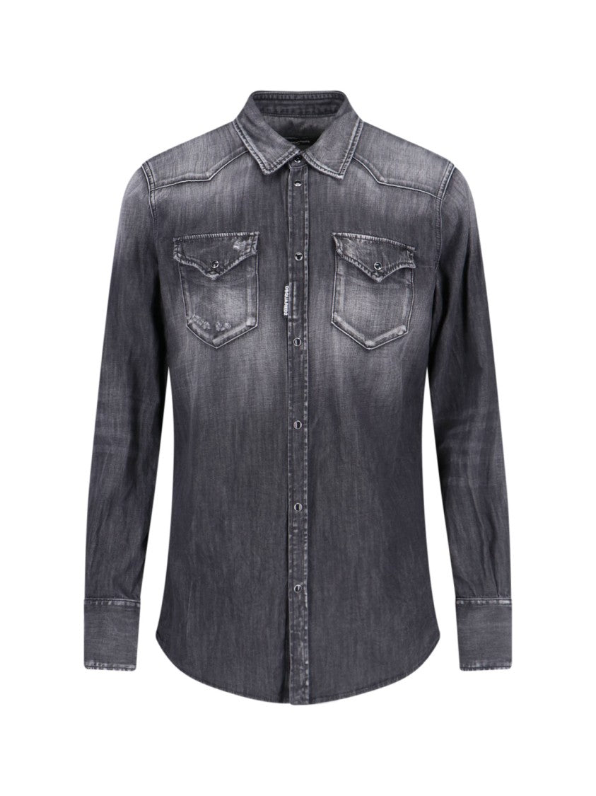 Dsquared2 Western' Denim Shirt – Black