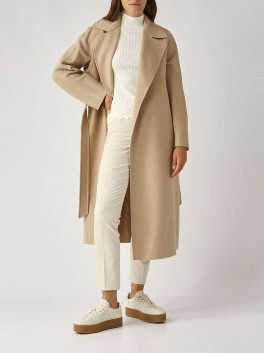 Max Mara Sophisticated Wrap Coat With Self-Tie Belt