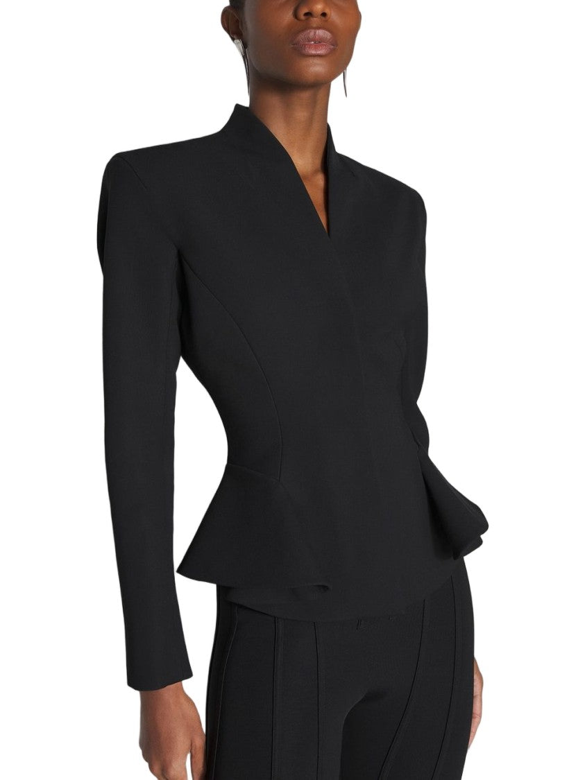 Mugler Structured Black Peplum Jacket With Tailored Silhouette