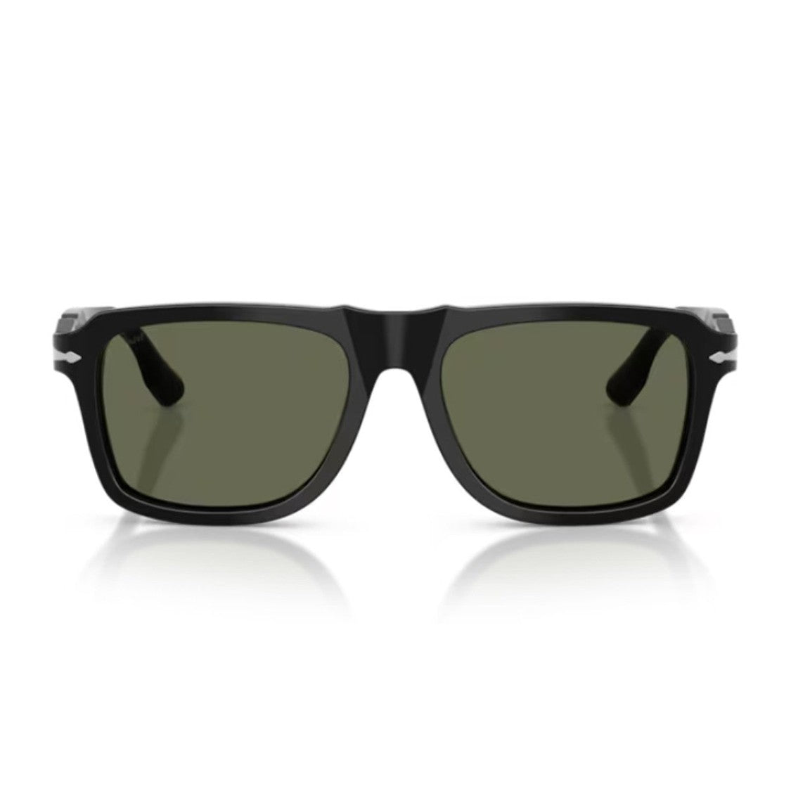 Persol Black Po8002s Acetate Refined Rectangular Sunglasses