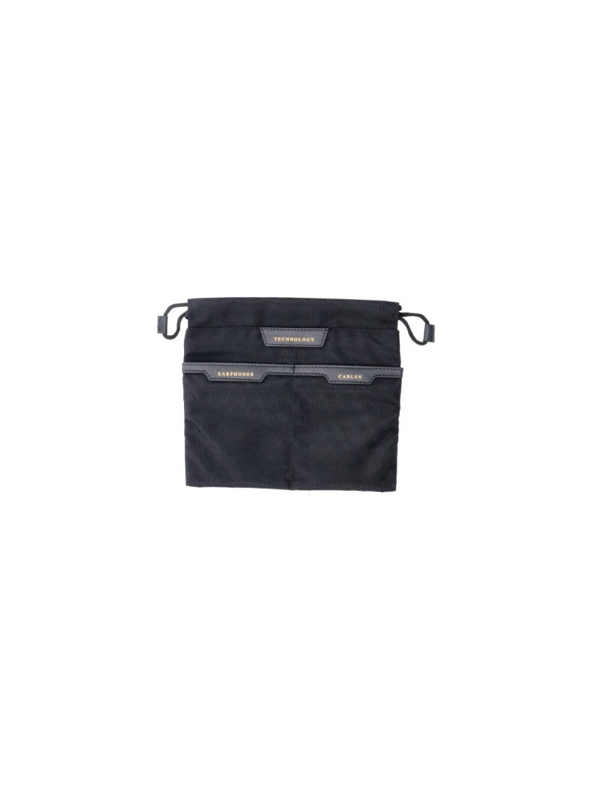 Anya Hindmarch Black Recycled Fabric Drawstring Pouch Set