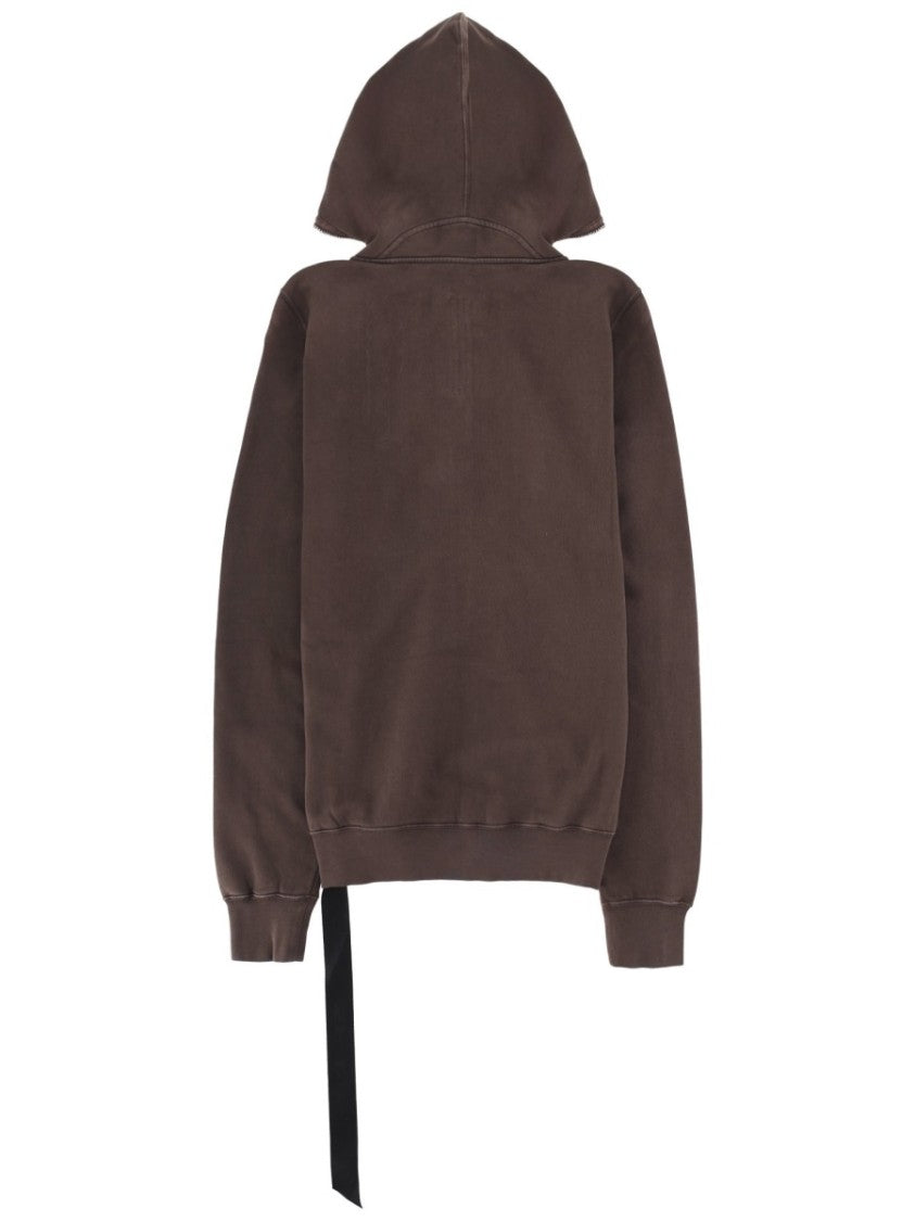 Drkshdw By Rick Owens Black Gimp Faded Fabric Strap Hoodie
