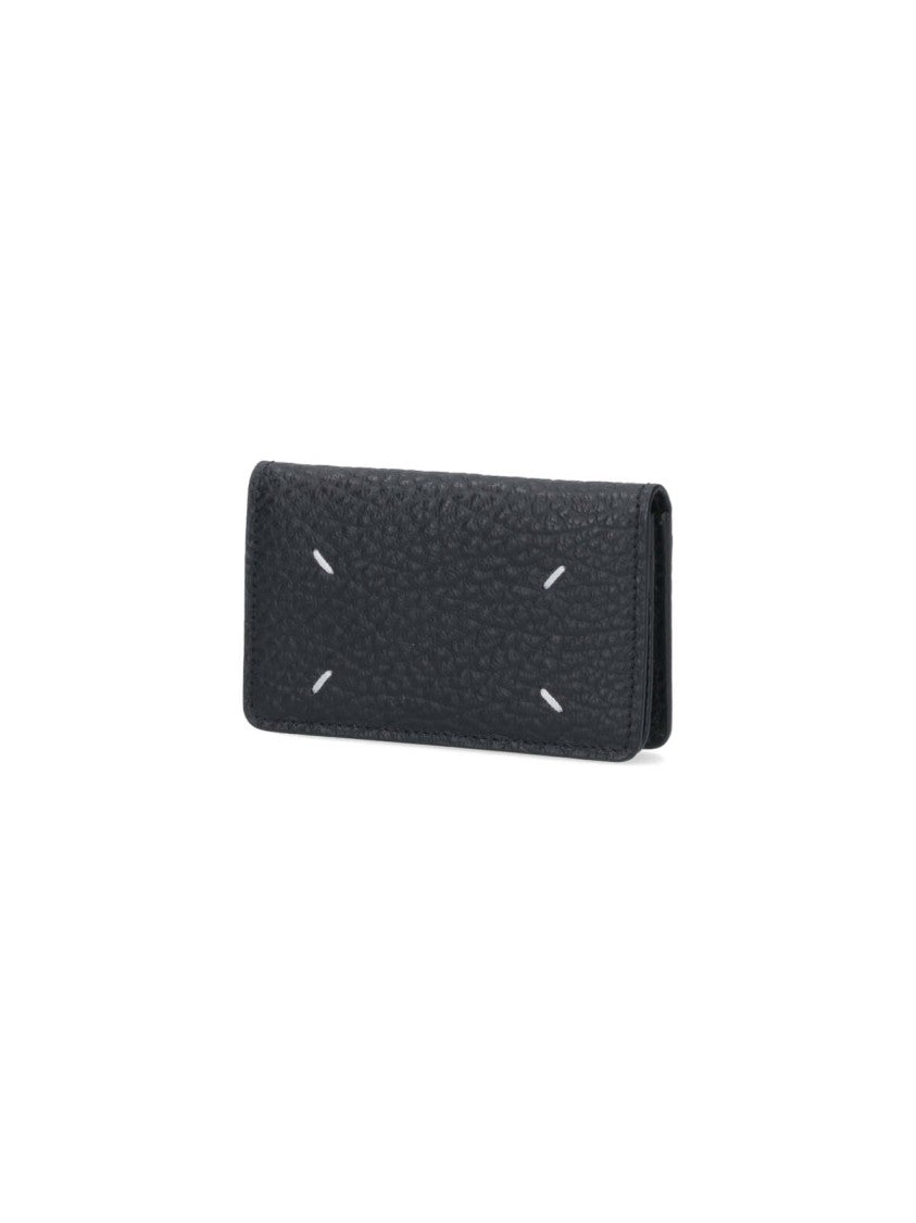Maison Margiela Textured Leather Wallet With Subtle Stitch Accents