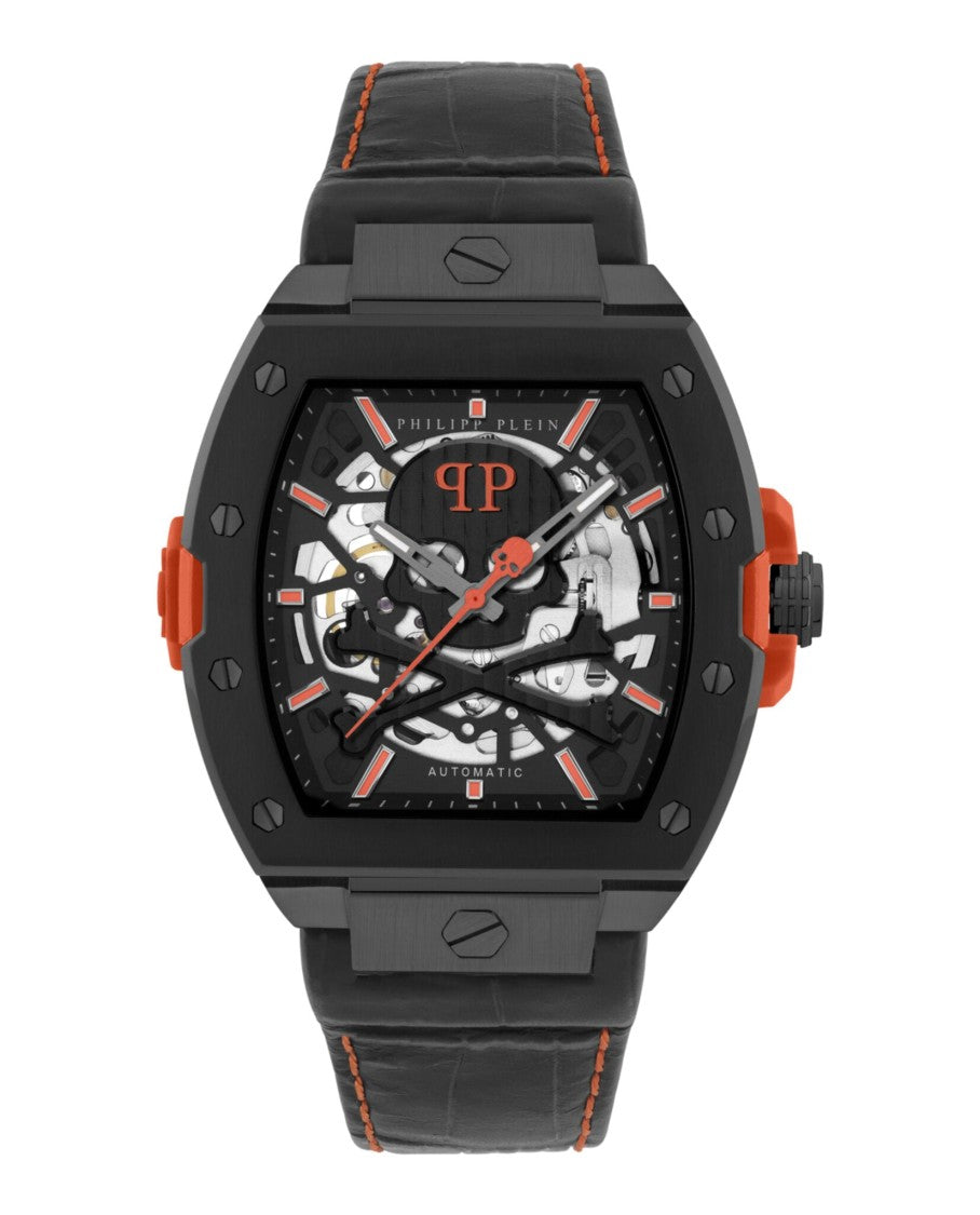 Philipp Plein Aquastorm Silicone Watch With Black Calf Leather Strap
