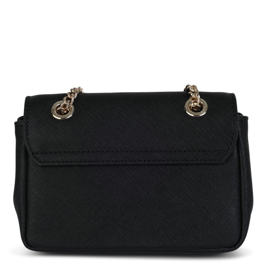Vivienne Westwood Textured Black Leather Shoulder Bag With Gold-Tone Orb Emblem