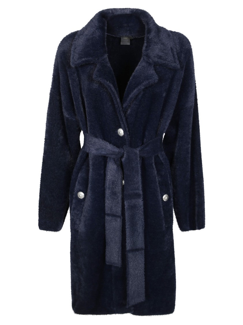 Pinko Robe-Style Faux Fur Coat With Belted Waist