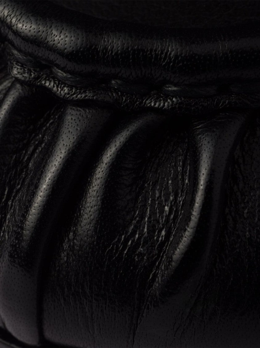 Prada Gathered Leather Loafers With Embossed Branding