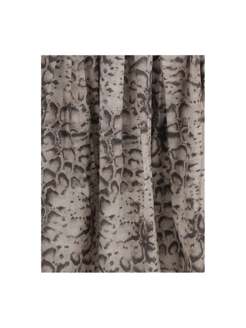 Pinko Cotton Dress With All-Over Animal Print