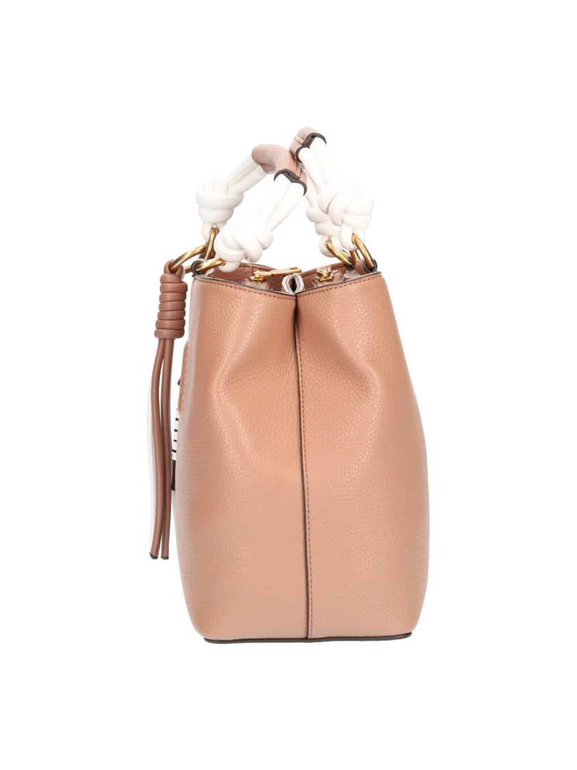 Liu Jo Beige Handbag In Brown Textured Eco-Leather