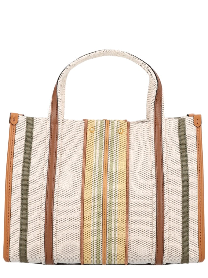Chloé Brown Rectangular Vertical Striped Shoulder Bag