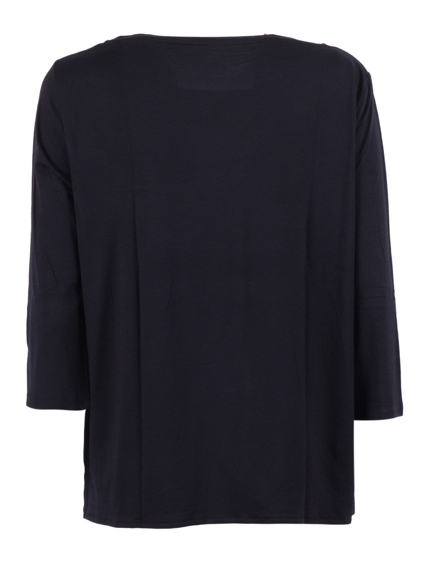 Filatures Du Lion Marine Boat Neck Three Quarter Top