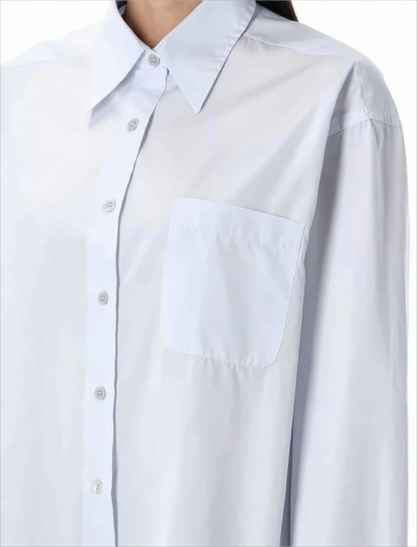 Our Legacy Relaxed Fit White Cotton Shirt With Pointed Collar