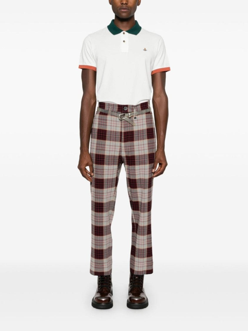 Vivienne Westwood Mid Waist Slim-Cut Cropped Trousers