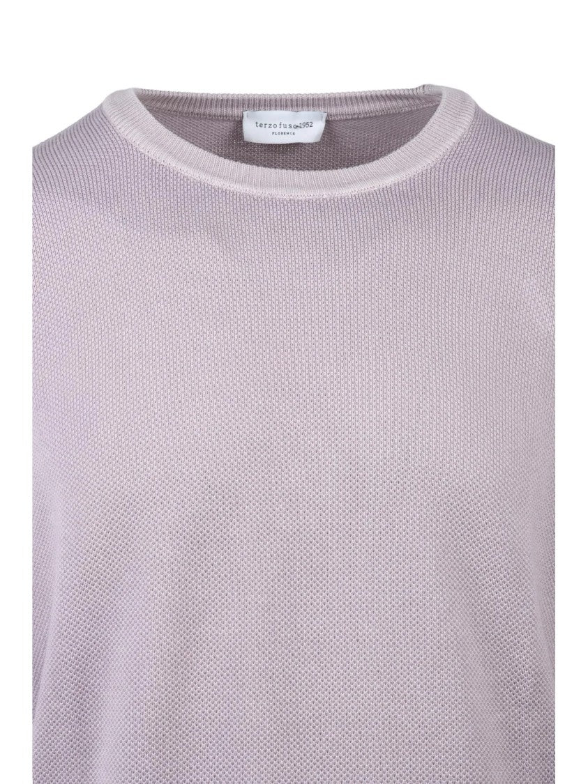 Terzo Fuso 1952 Purple Textured Cotton Sweater