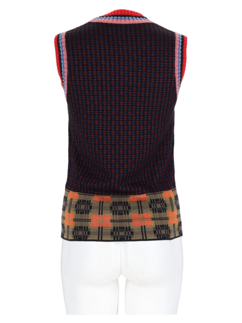 Dries Van Noten Bordeaux Textured Knit Sleeveless Top