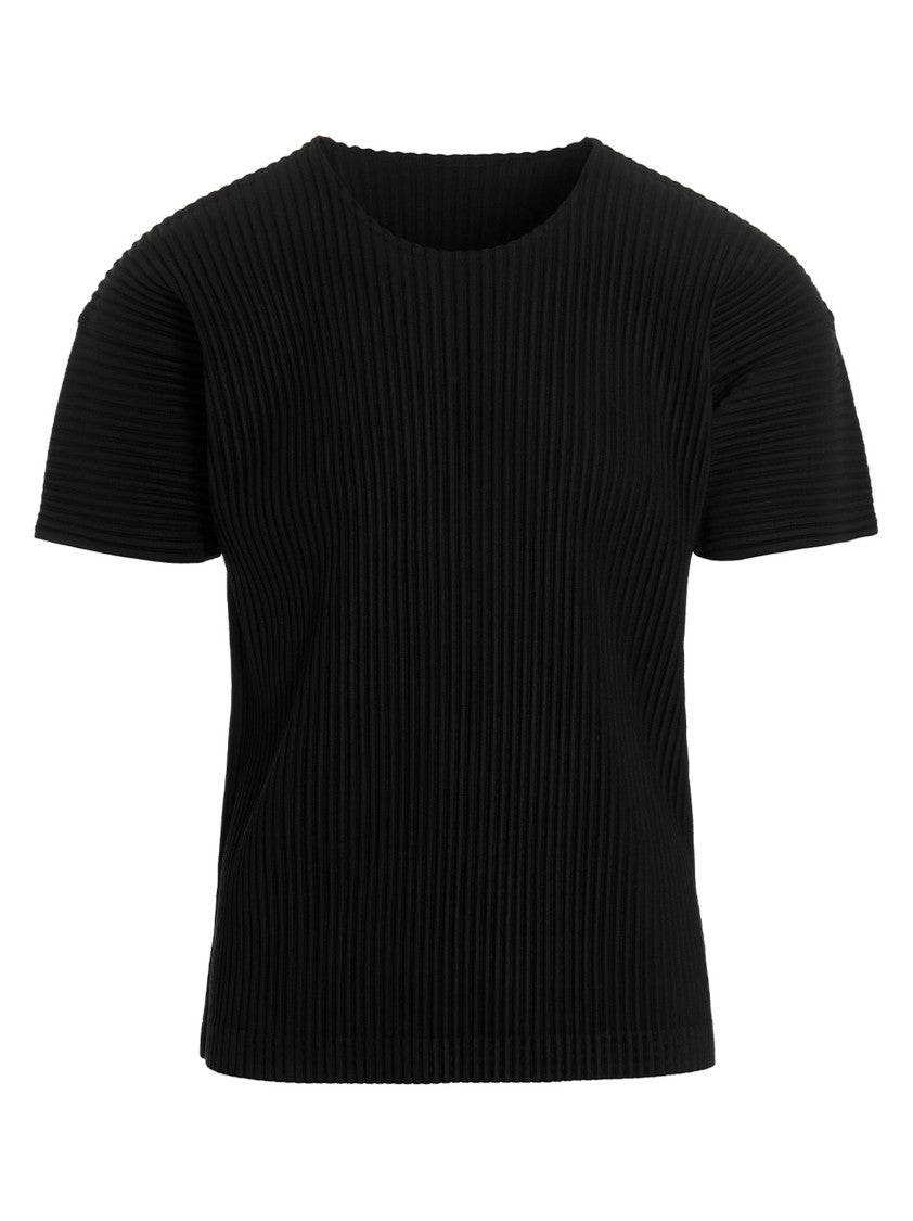 Homme Plissé Issey Miyake Textured Black Pleated T-Shirt