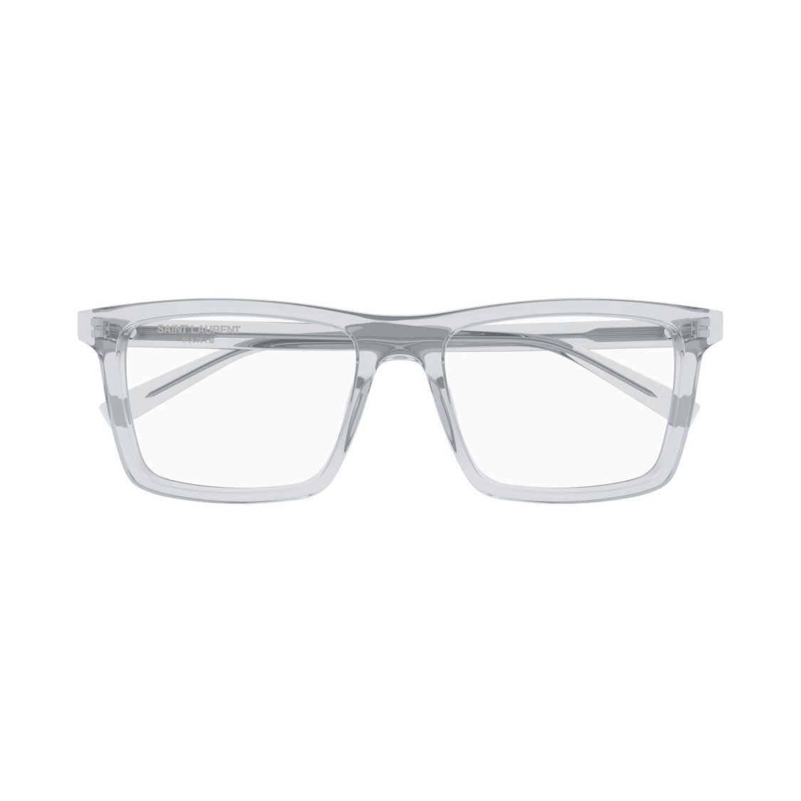 Saint Laurent Rectangular Transparent Eyeglasses In Recycled Acetate
