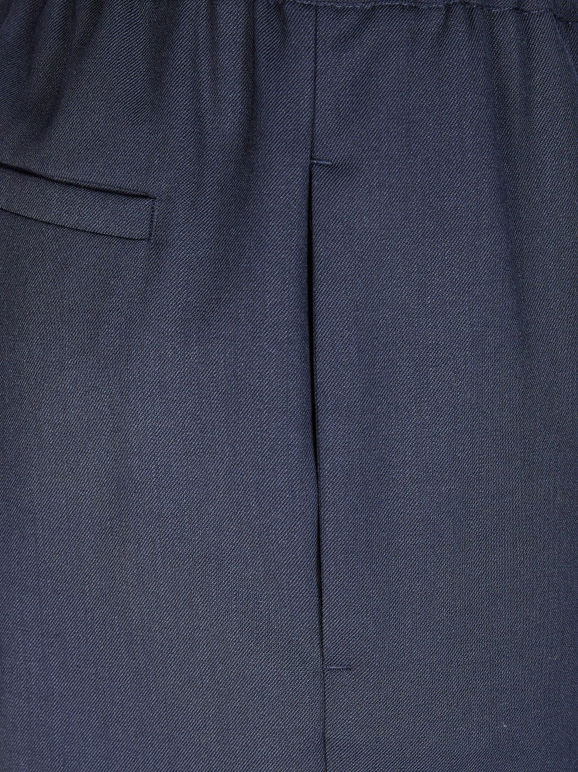 Max Mara Tailored High-Waist Wool Pants With Elastic Waistband