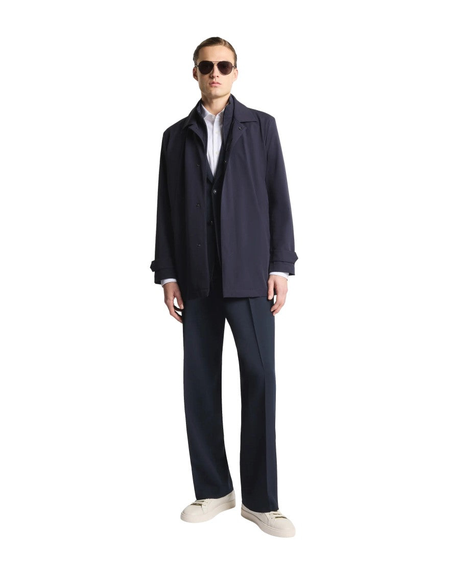 Fay Navy Blue Versatile Jacket With Minimalist Design