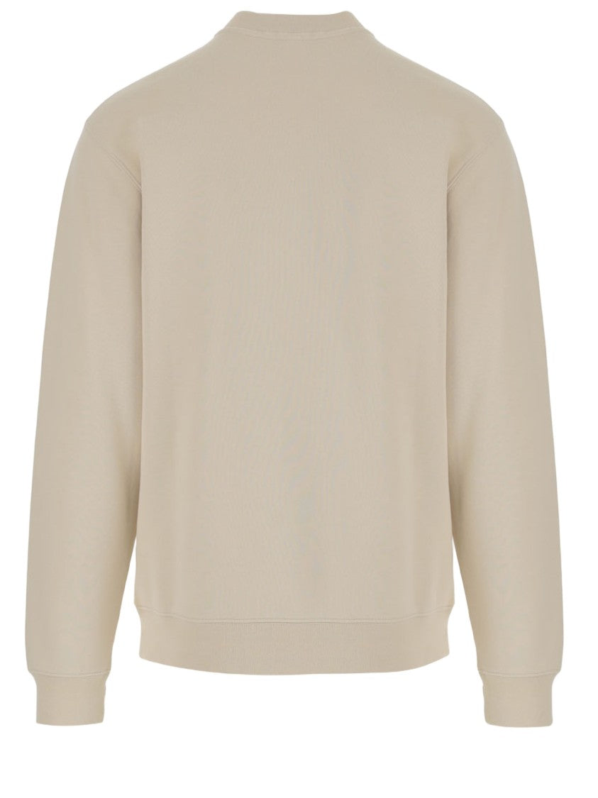 Jacquemus Beige Cotton Sweatshirt With Ribbed Edges