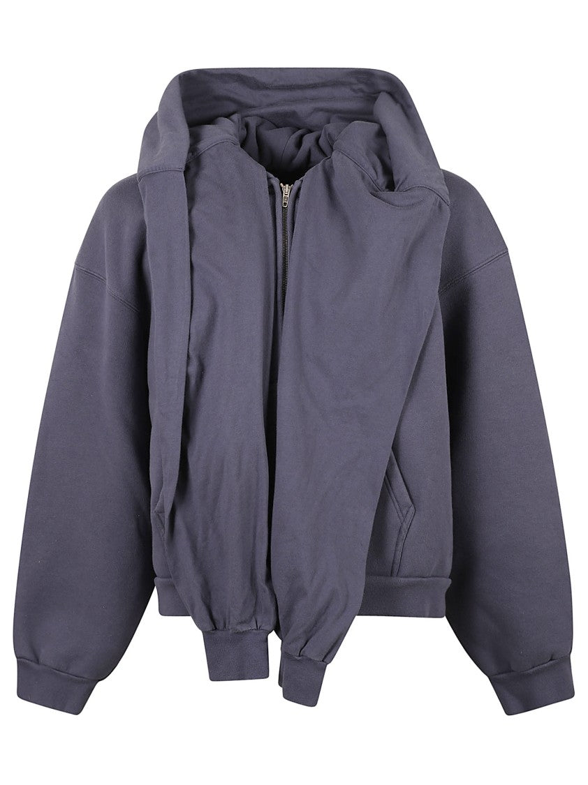 Balenciaga Oversized Zip-Up Sweater With Hood
