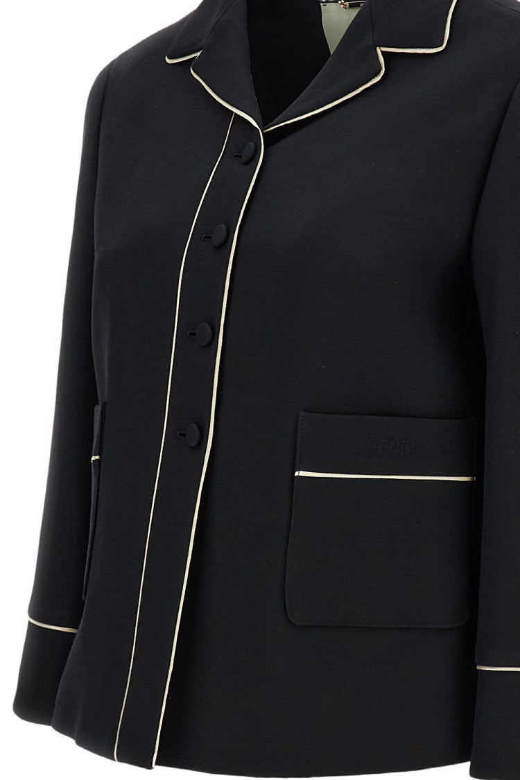 Fendi Tailored Wool-Silk Blouson Jacket