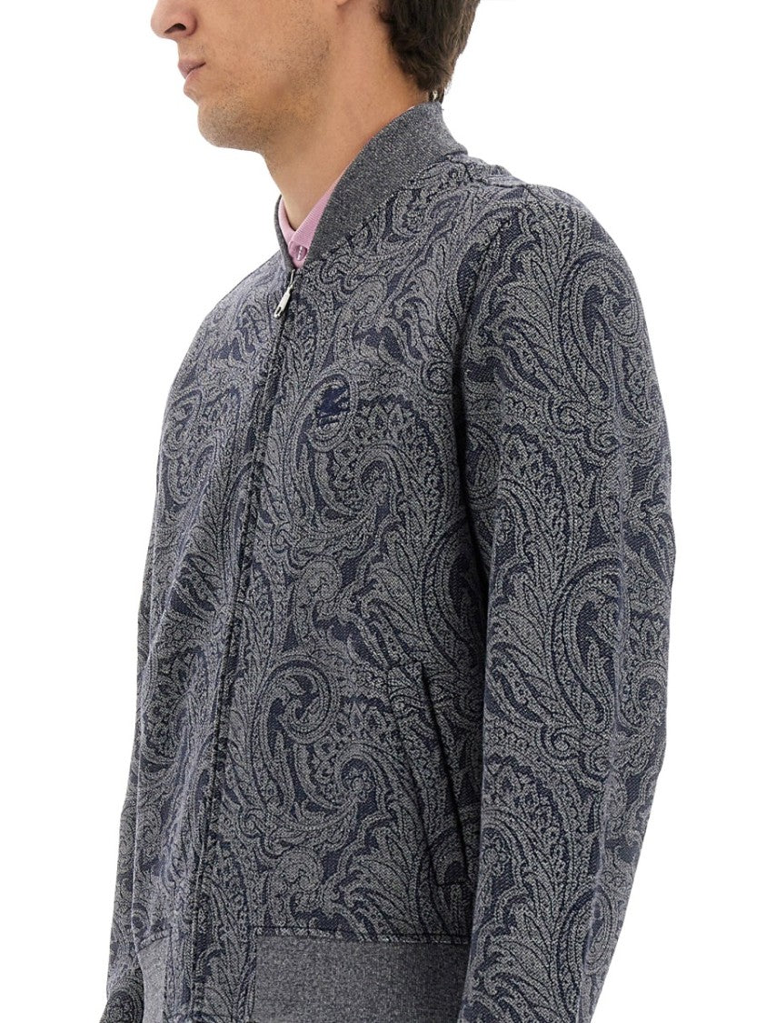 Etro Jacquard Bomber Jacket Featuring Paisley Pattern