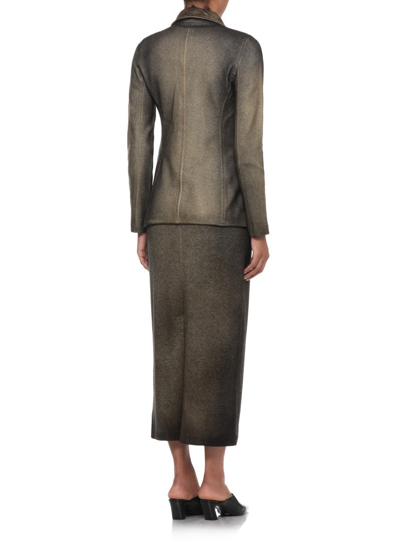 Avant Toi Green Gradient Spear Collar Jacket