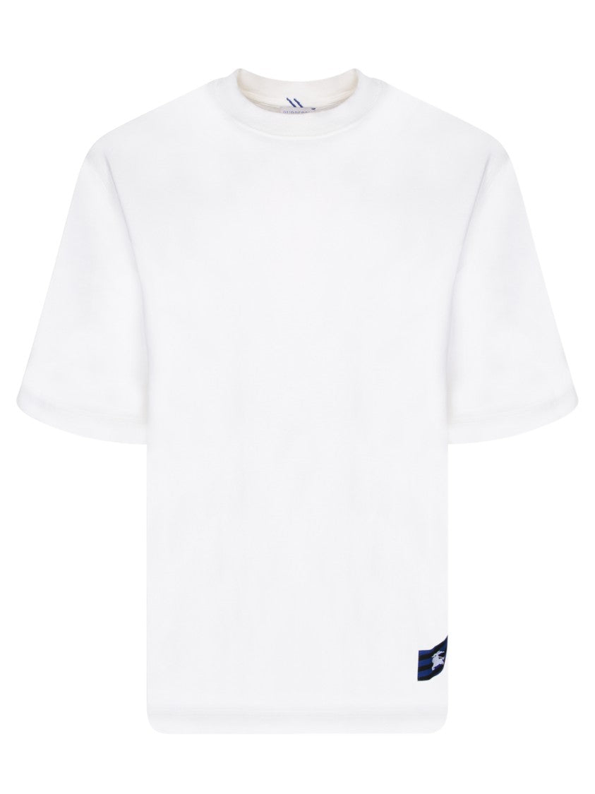 Burberry Cotton Crew Neck T-Shirt With Logo Patch