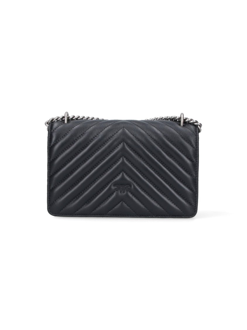 Pinko Structured Black Handbag With Versatile Carrying Options