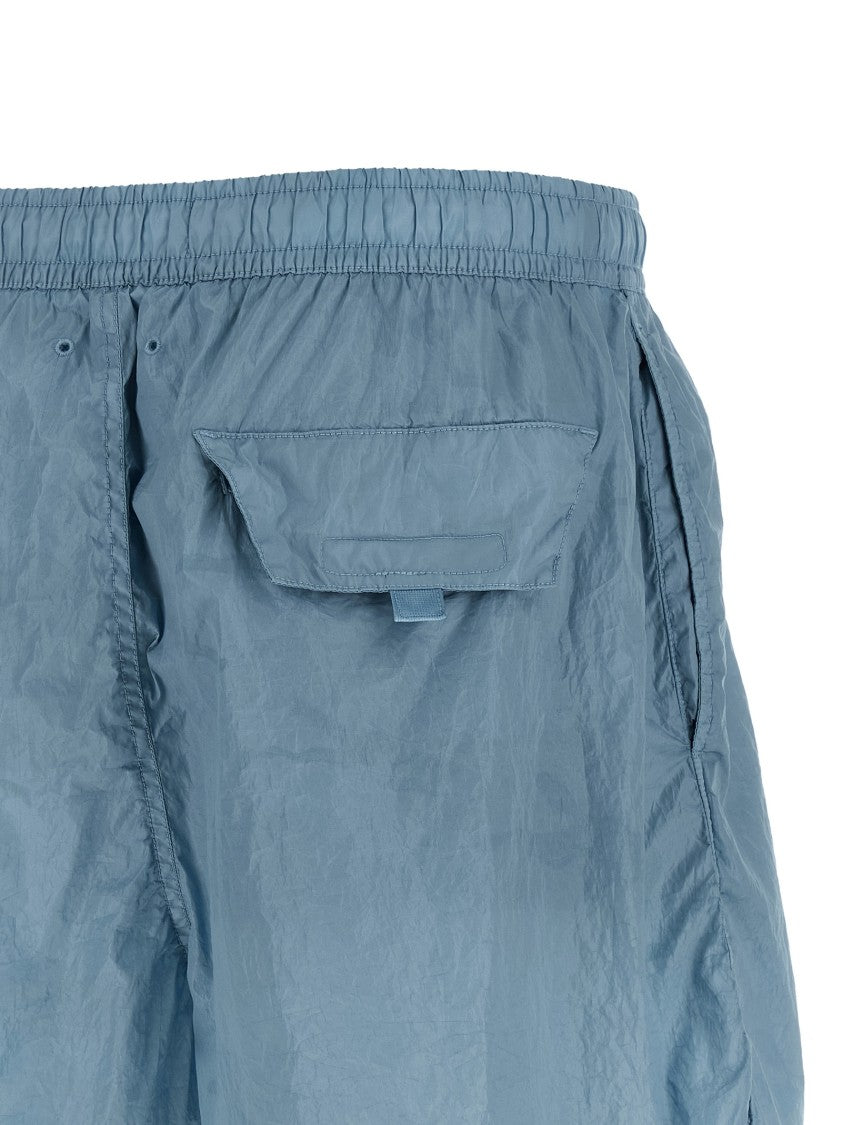 Stone Island Logo-Print Swim Shorts With Elastic Drawstring Waist And Mesh Briefs