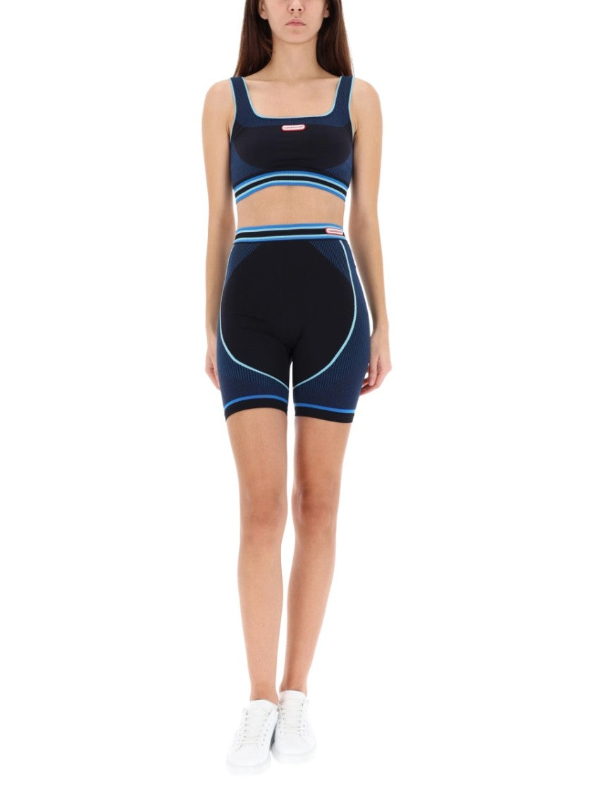 Casablanca Fitted Seamless Bralette With Square Neckline And Ribbed Texture