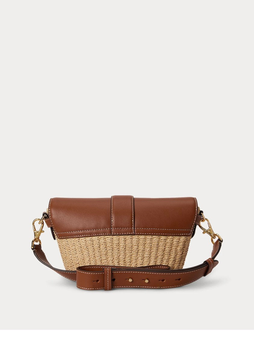 Lauren Ralph Lauren Shoulder Bag With Woven Straw Base
