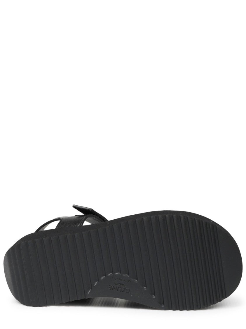 Celine Sunny Platform Cut-Out Calf Leather Sandals