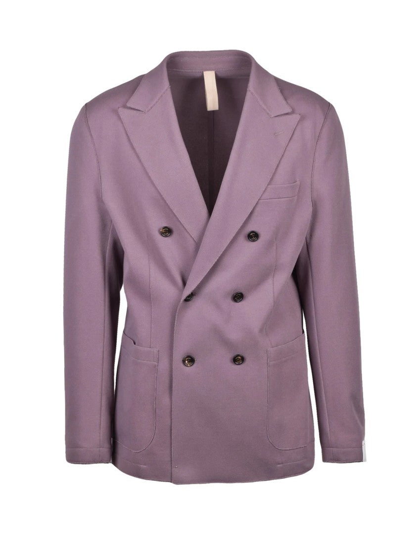 Eleventy Old Rose Double-Breasted Cotton-Blend Blazer