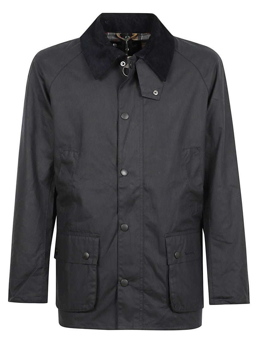 Barbour Slim-Cut Waxed Cotton Jacket With Corduroy Collar