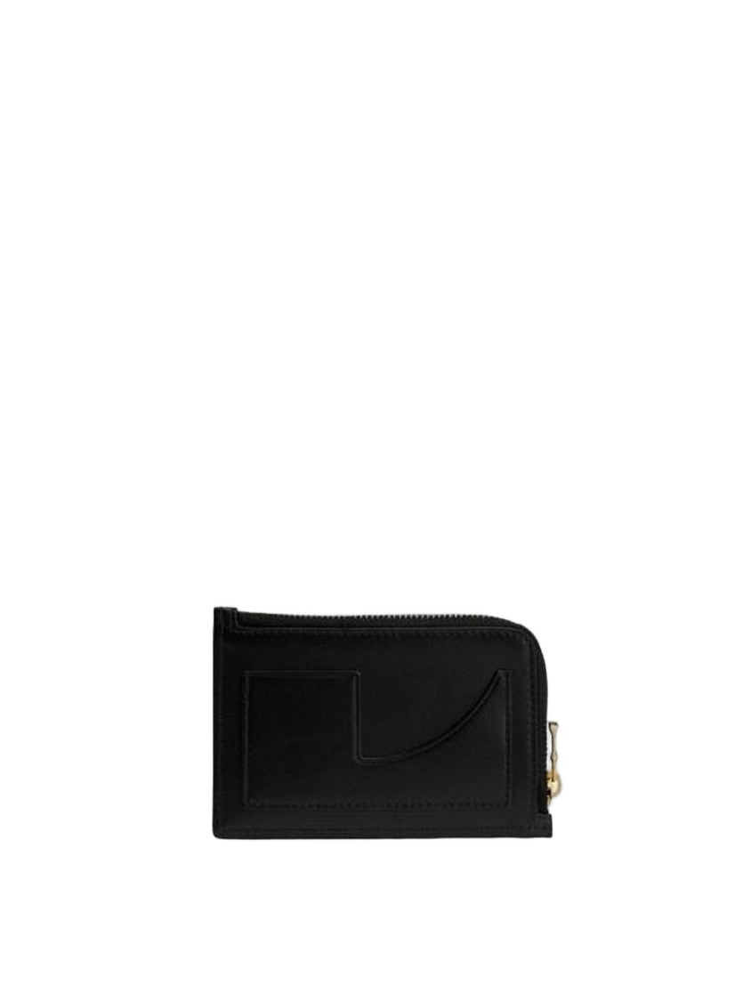 Patou Sleek Black Leather Card Wallet