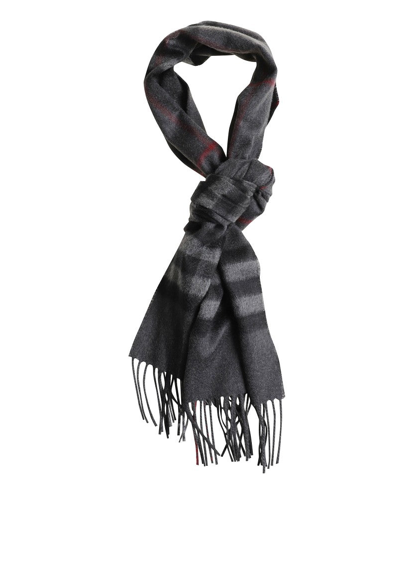 Burberry Plaid Patterned Scarf With Fringed Edges