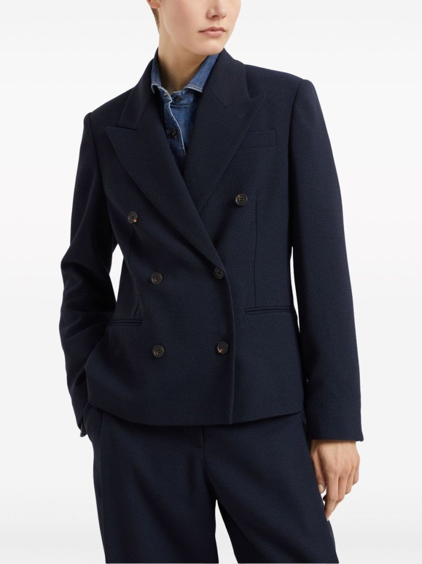 Brunello Cucinelli Double-Breasted Tailored Jacket With Structured Silhouette