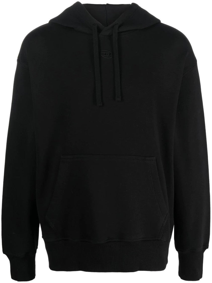 Diesel Graphic Print Hoodie With Distressed Layered Design