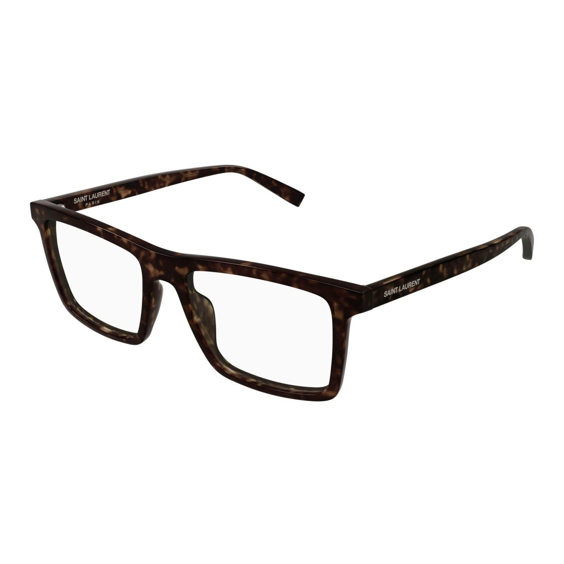 Saint Laurent Bold Square Tortoiseshell Eyeglasses In Recycled Acetate