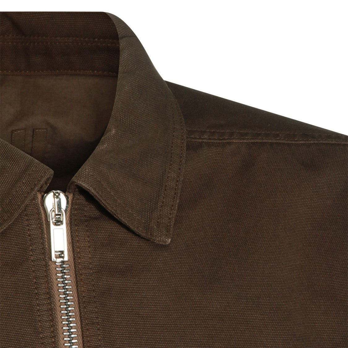 Drkshdw By Rick Owens Brown Zip-Front Casual Jacket With Minimalistic Design